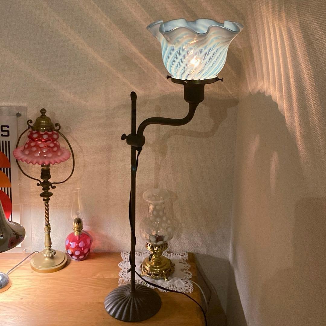 （専用）フェントン　大きなランプシェード　アンティーク　スタンドセット