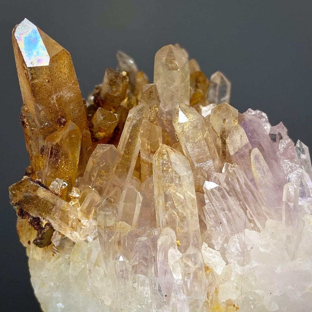 バイカラーアメシスト　リモナイト　鉱物標本　原石　天然石　ストーン　アメジスト