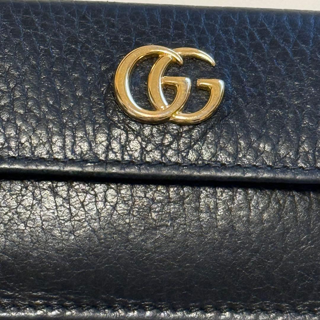 GUCCI グッチ GGマーモント コンパクト 三つ折り財布 ミニ財布 黒