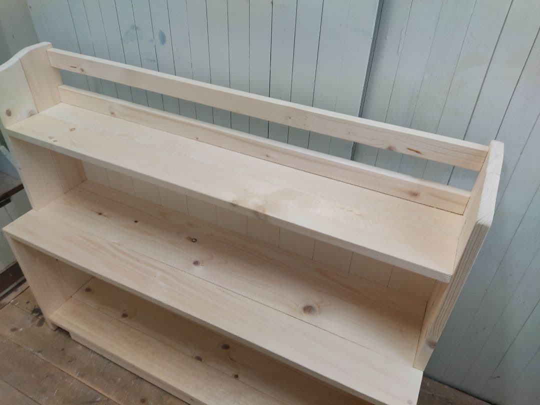 1点限りの超特価！即発送！キャスター付きローキャビネット 無塗装-A