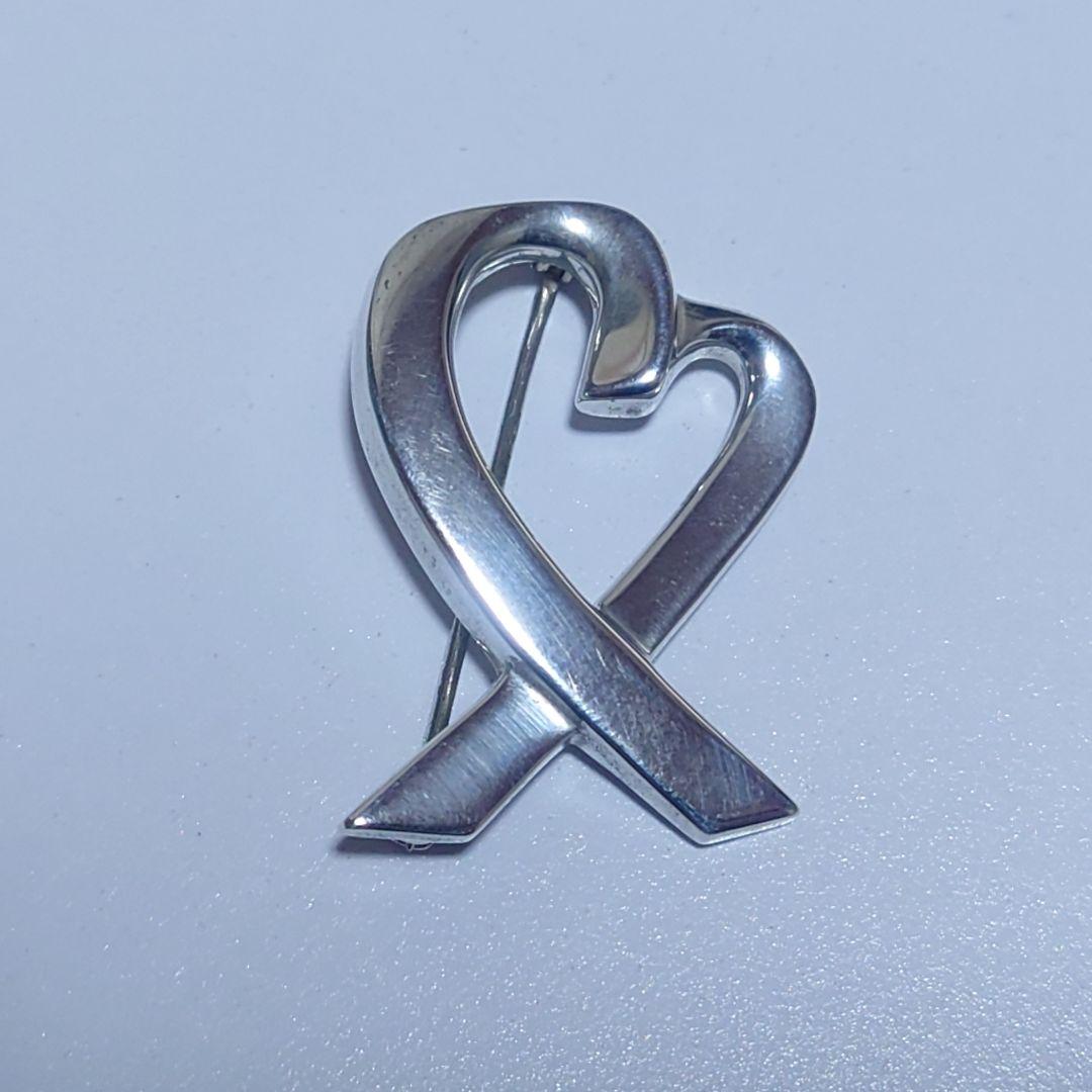 極美品 ティファニー ブローチ ラビングハート ミディアム 925 ケース付き