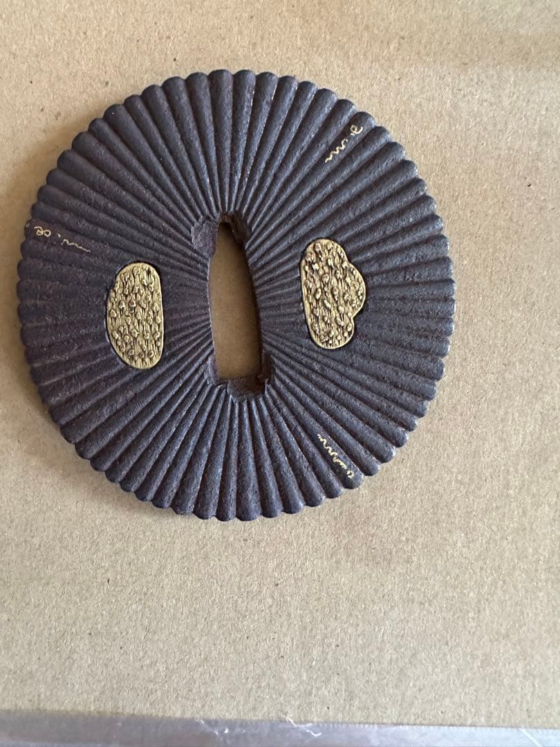 放射状リブ模様 鍔(つば) 金属製