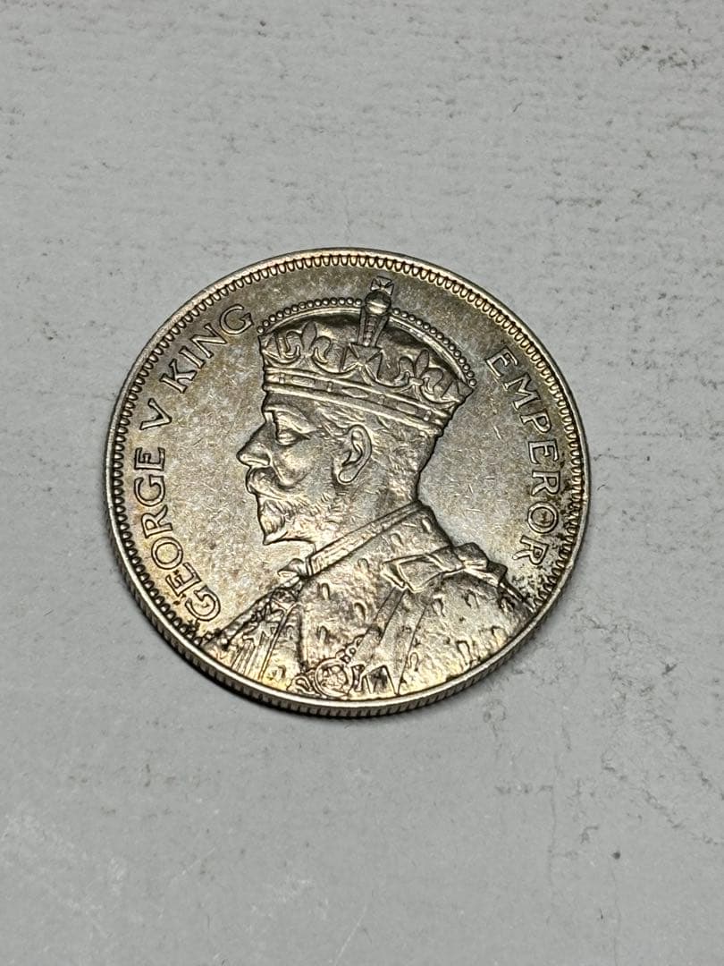ニュージーランド　1/2クラウン銀貨　1935年　極美品　希少　レア　古銭