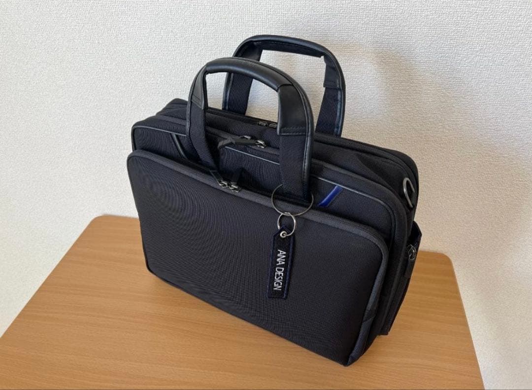 【美品】ANA ビジネスバッグ ブラック ショルダーストラップ付き
