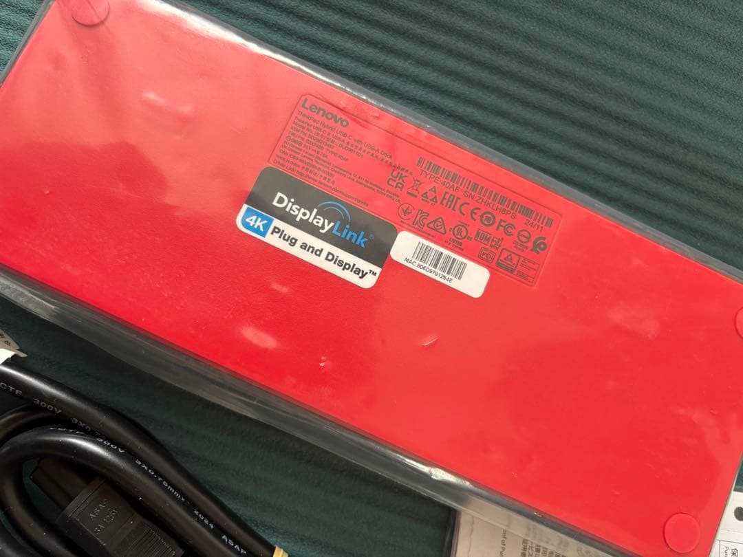 【新品未使用】Lenovo ThinkPad ドッキングステーション