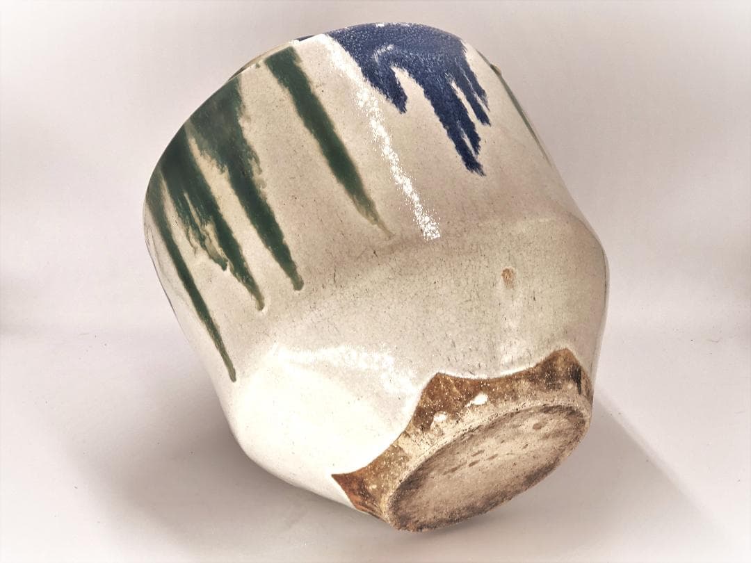 【 すだれ壺 】　信楽焼　アンティーク