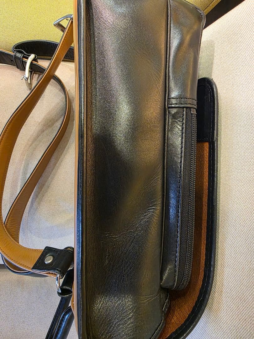 廃盤 大峡製鞄 リューク ブラックレザーバッグ