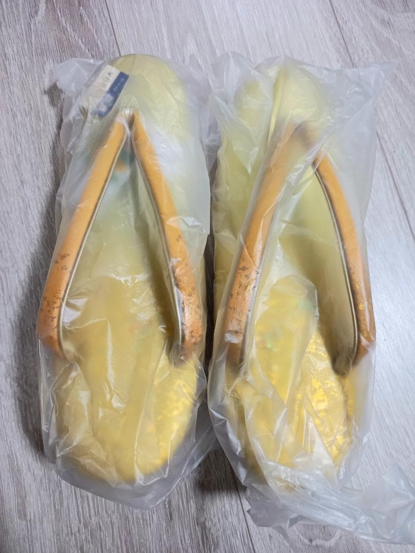 新品☆未使用品　和装　牛革　草履&バッグ　螺鈿　L 23.5-24