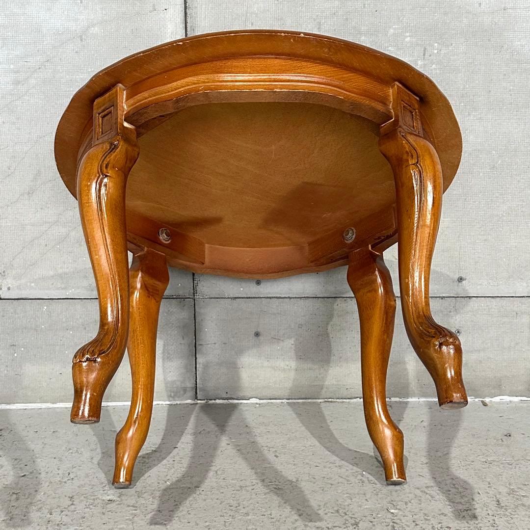 ✦90s✦ 象嵌 ラウンドテーブル 60cm 猫脚 ヨーロピアン クラシック