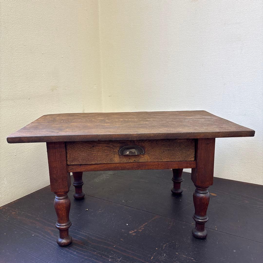 昭和レトロ 文机 小引き出し1杯｜古家具 ローテーブル 飾り台 無垢材