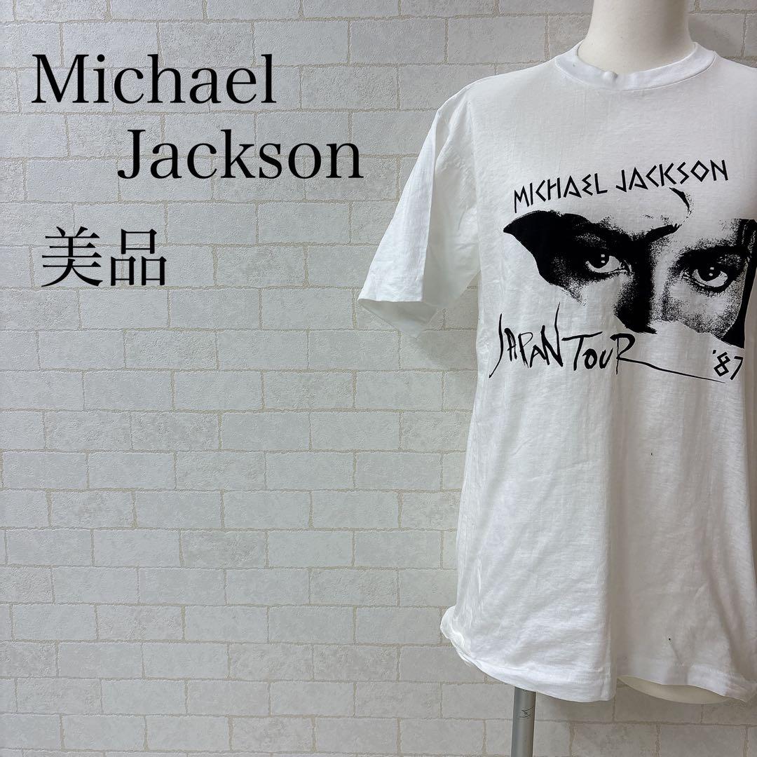 マイケルジャクソン BAD ジャパンツアー Tシャツ 白 L 87年 美品
