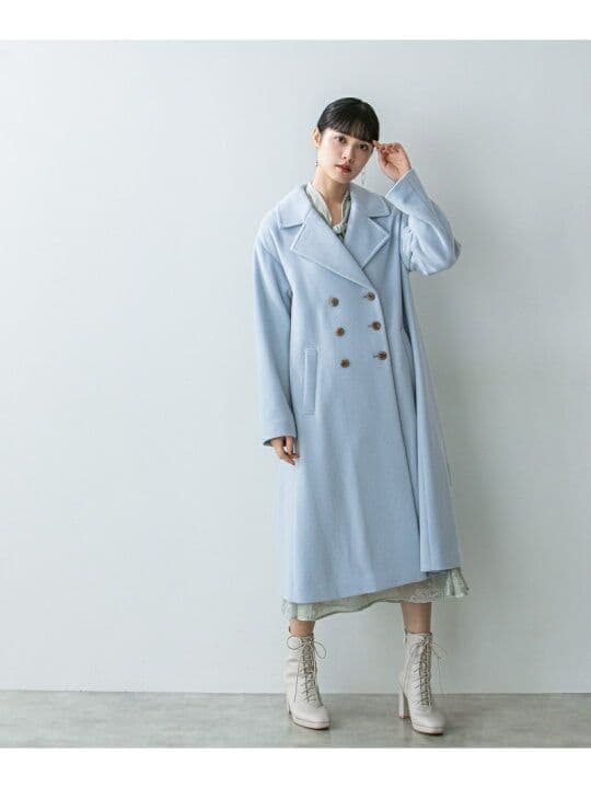 ジルバイジルスチュアート　ライトモッサチェスターコート　サックスブルー