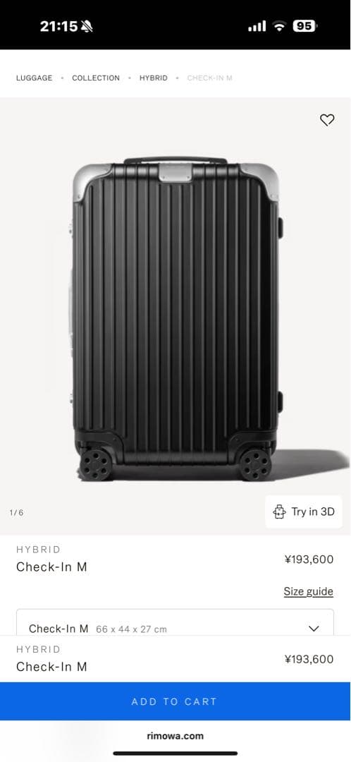 バッグ HYBRID Check-In M BLACK