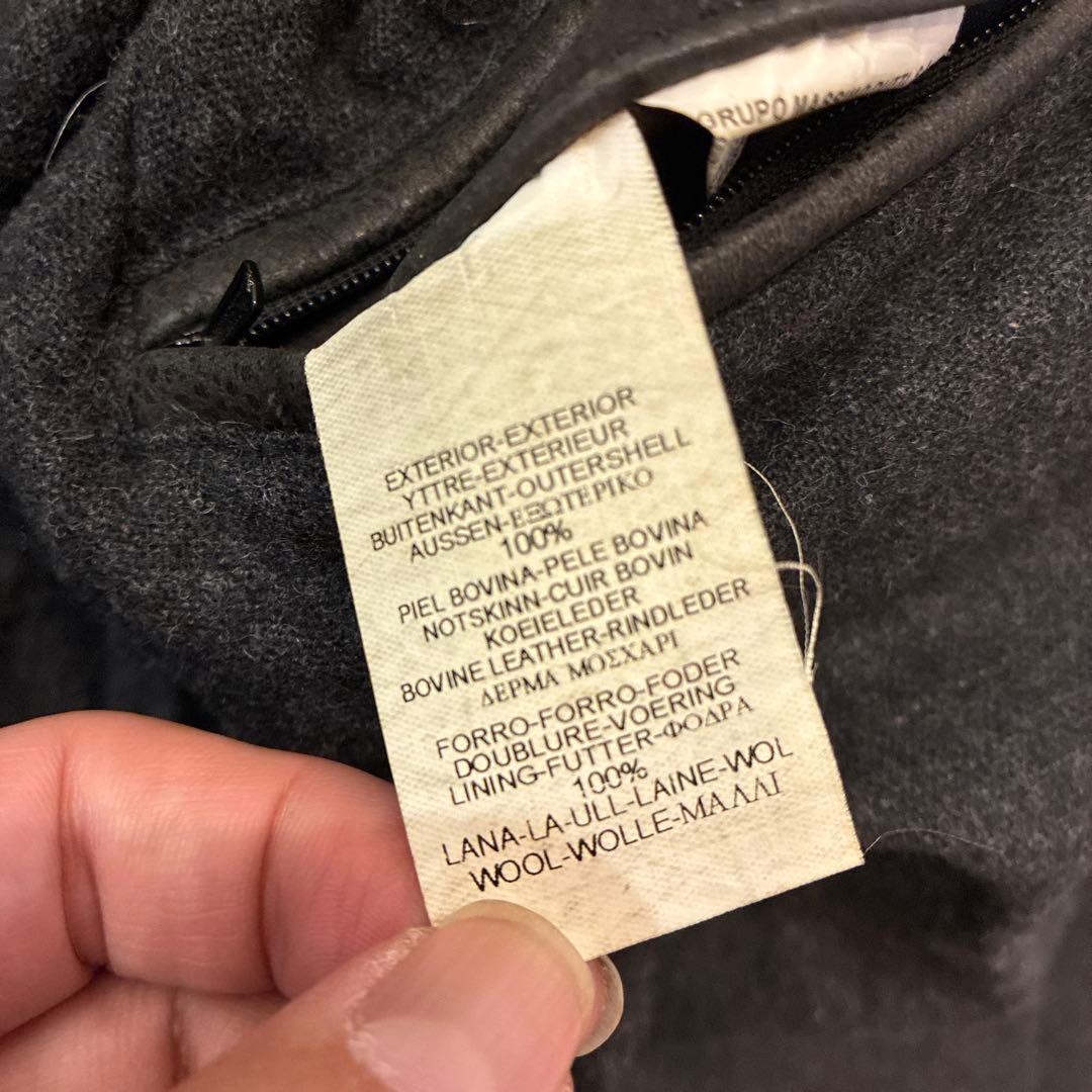 ヴィンテージ レザージャケット 本革 裏地 ウール シボ オールレザー シングル