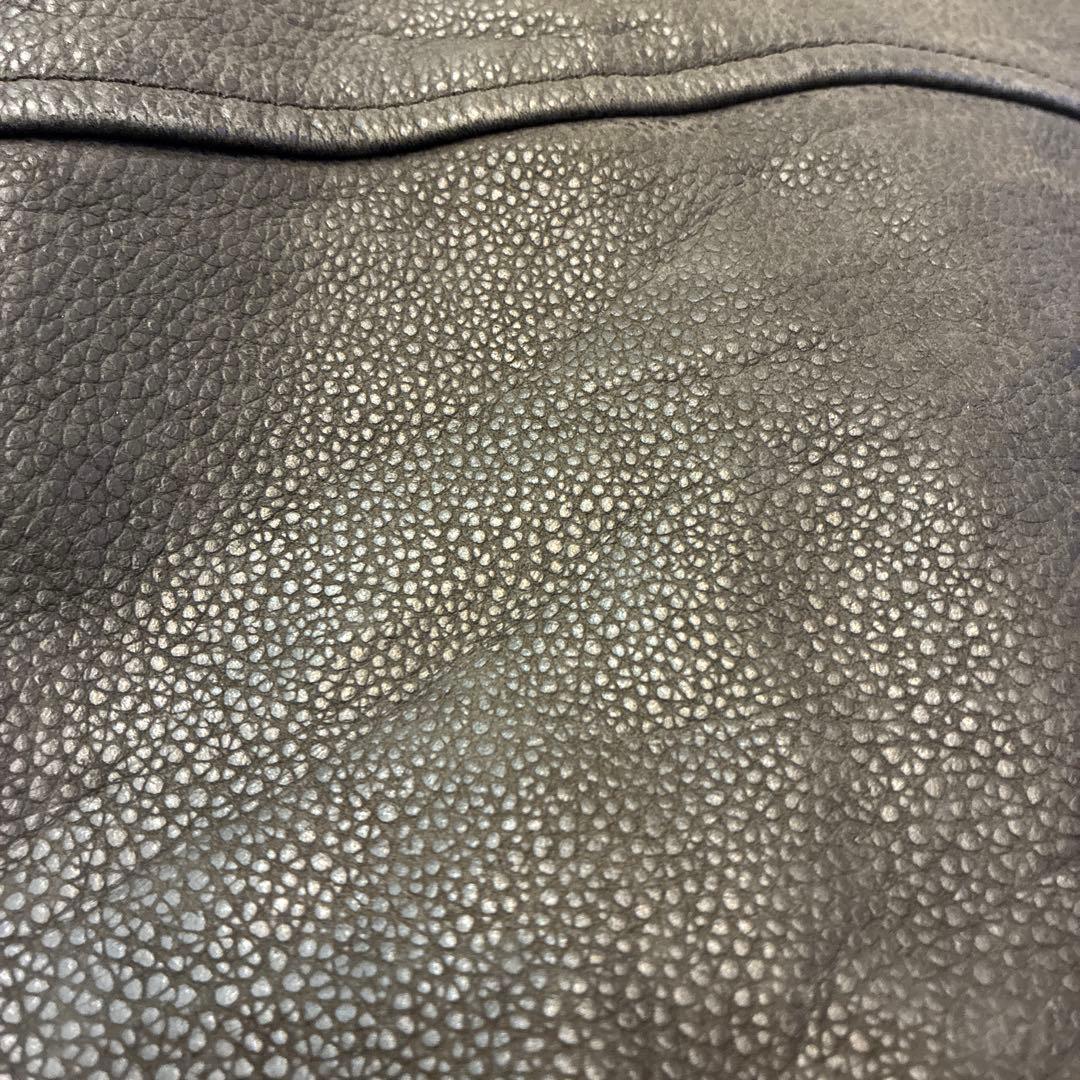 ヴィンテージ レザージャケット 本革 裏地 ウール シボ オールレザー シングル