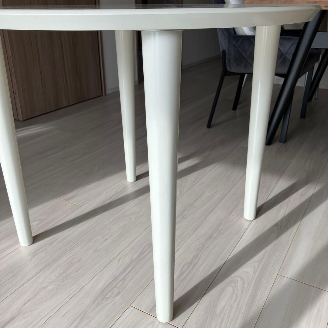 ホワイト丸テーブル