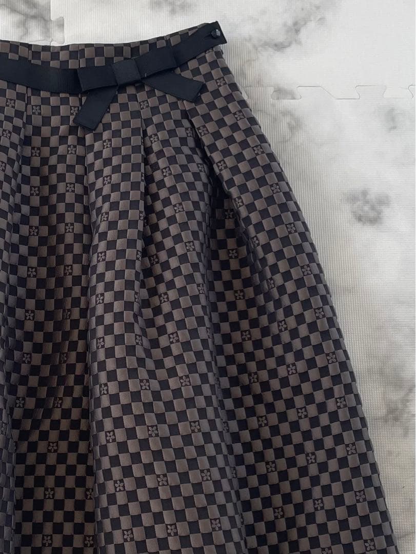 【エムズグレイシー】モノグラムジャガードスカート　日本製　40