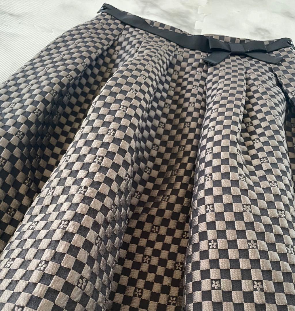 【エムズグレイシー】モノグラムジャガードスカート　日本製　40