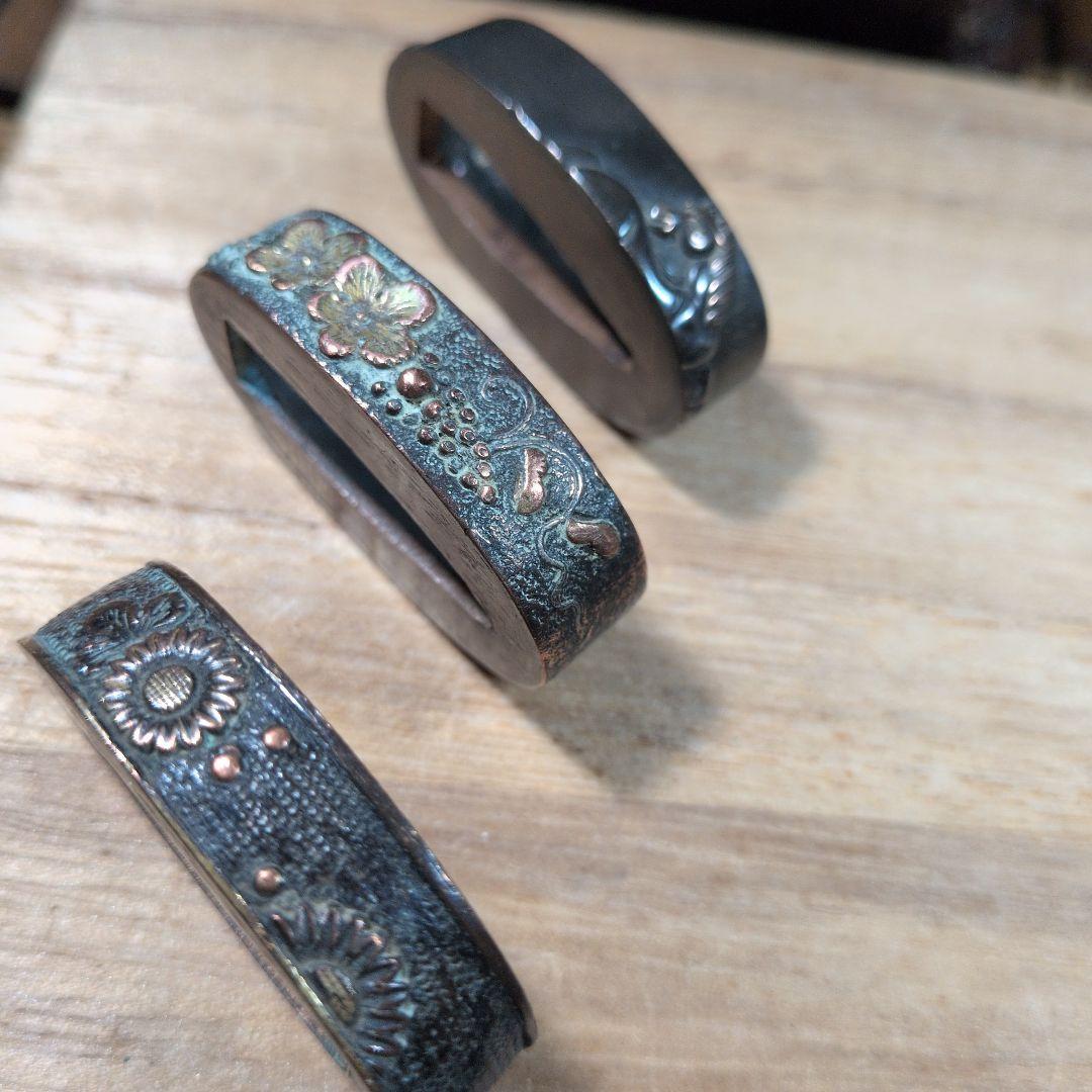 金属製の縁頭 3点セット