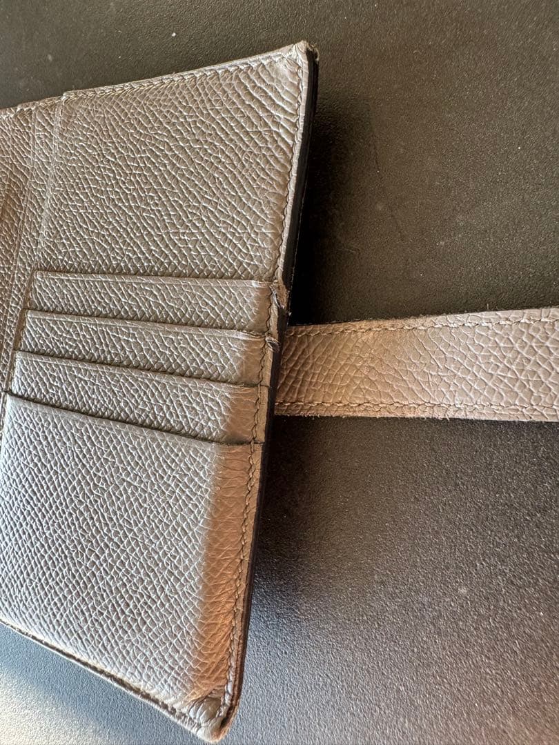 HERMES エルメス べアン コンパクト グリアスファルト ローズゴールド金具