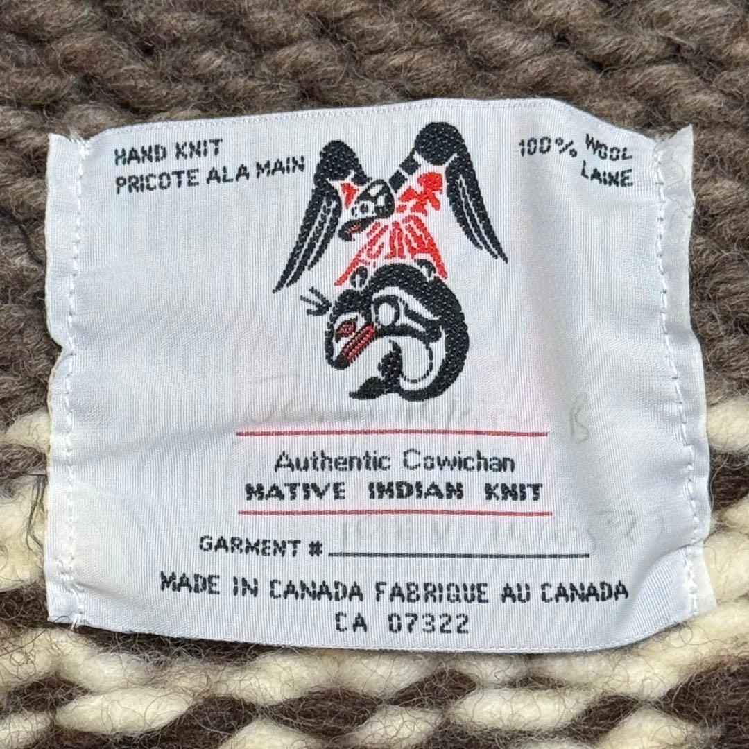 カナダ製★カウチンニット 超肉厚 ノルディック トナカイ ジップアップ XL以上