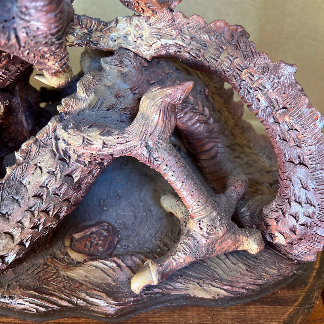 レア 貴重 骨董品 龍 龍神 竜神 竜 陶器 彫刻 壺 アンティーク 家具