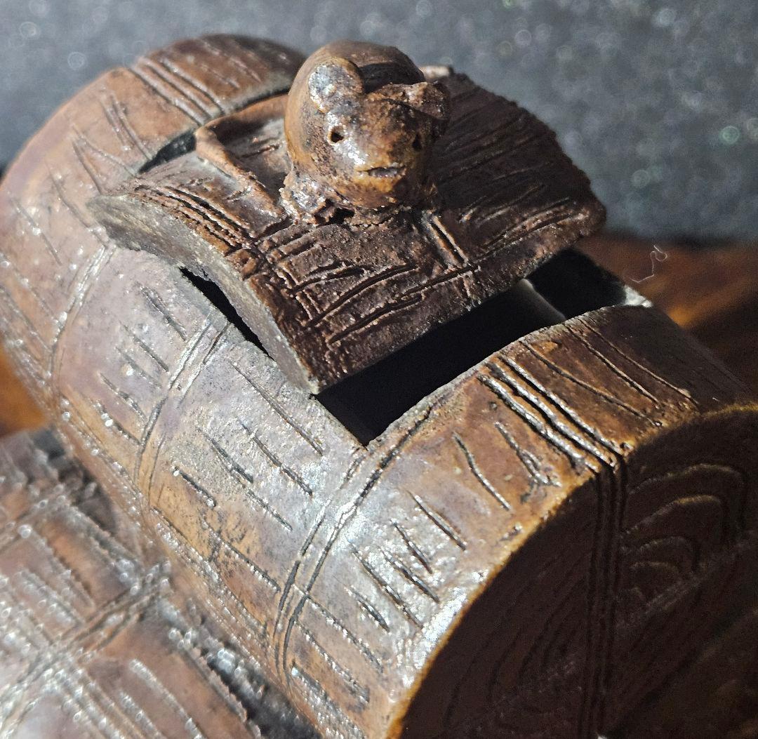 名作❗】備前焼古備前　細工物　 三俵ねずみ　ねずみ大黒　香炉 商売繁盛　子孫繁栄