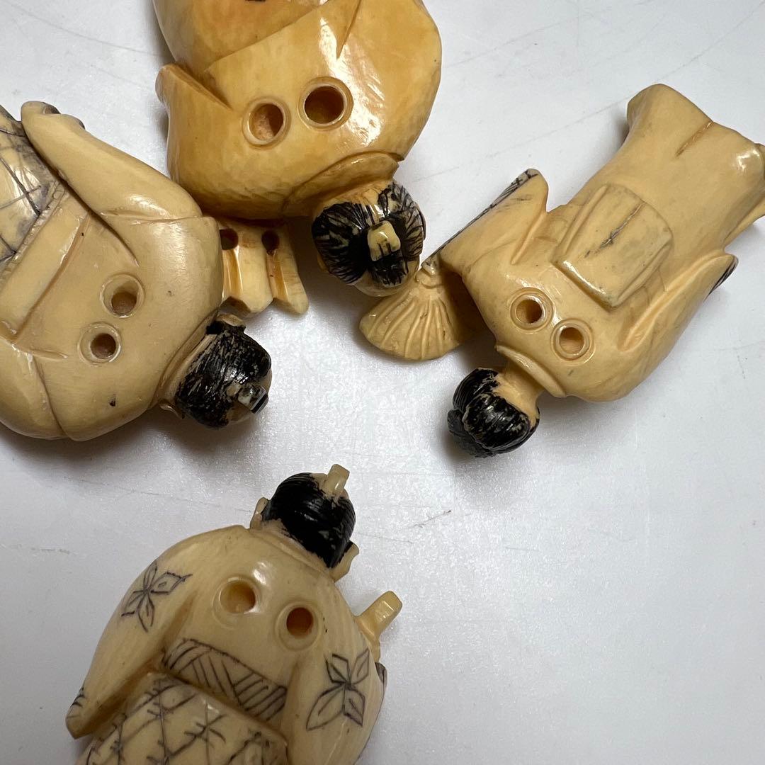 極上　人物根付　色々　9点　132g 東K7-1214☆2F トコサ