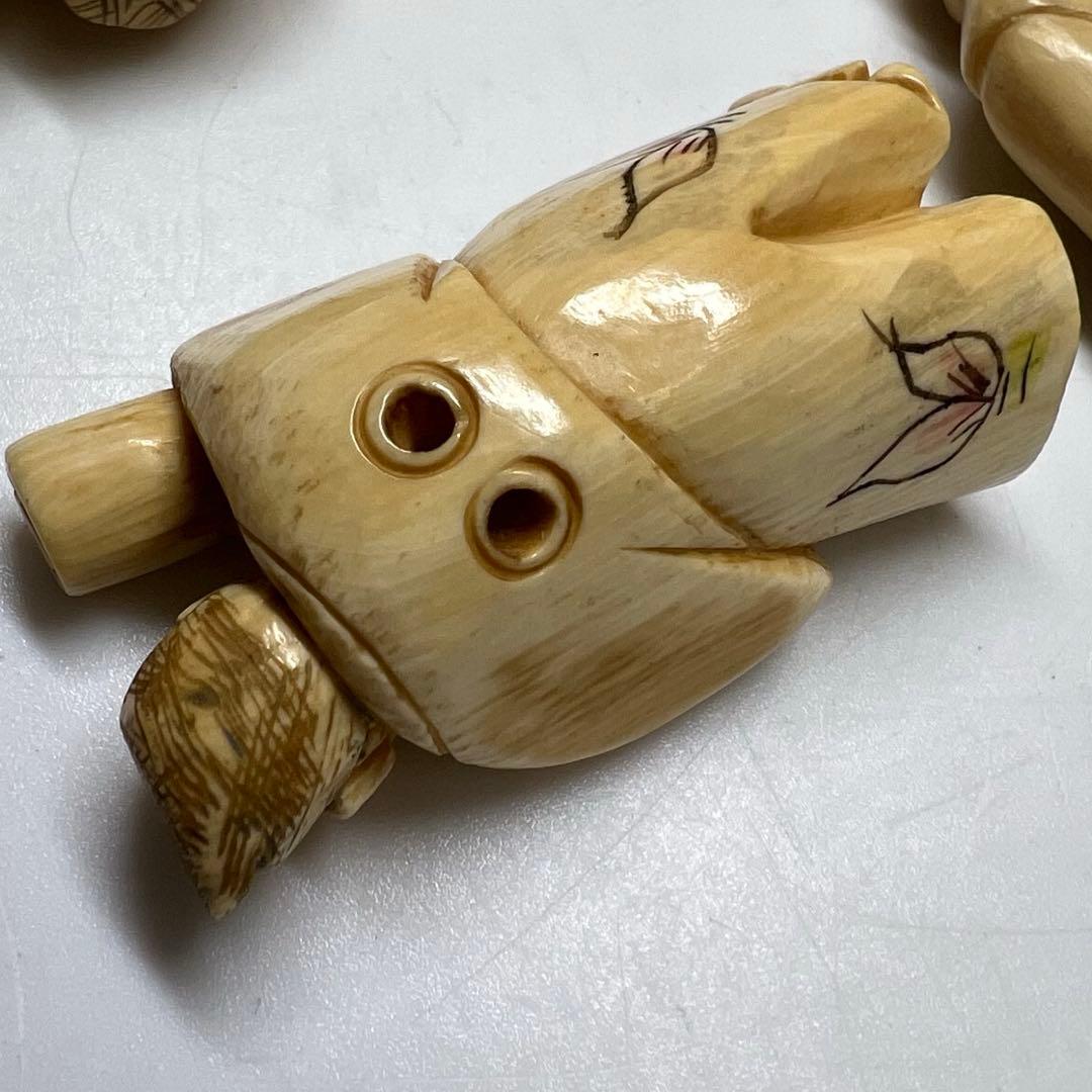 極上　人物根付　色々　9点　132g 東K7-1214☆2F トコサ