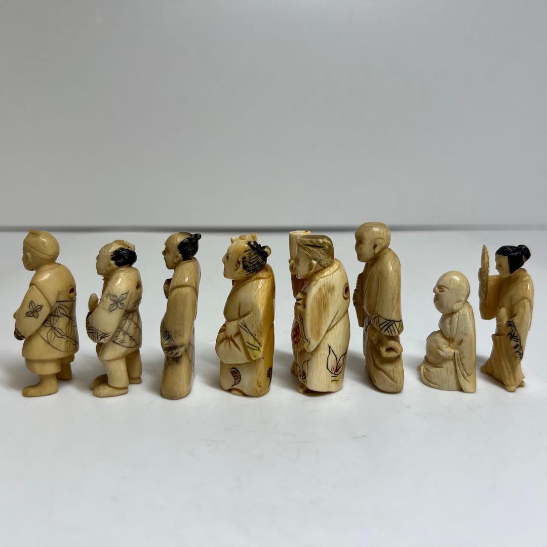 極上　人物根付　色々　9点　132g 東K7-1214☆2F トコサ