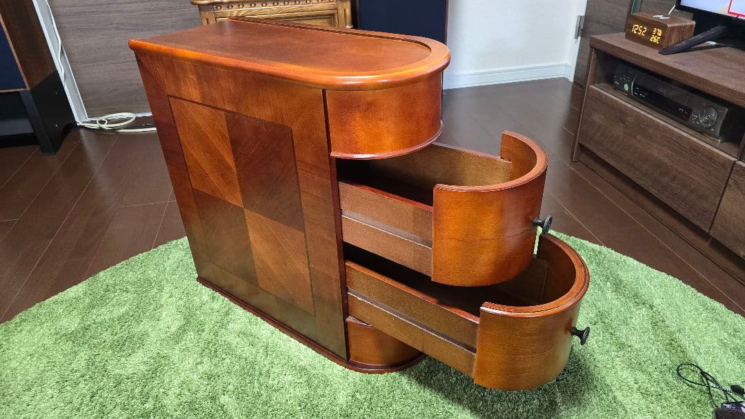 アンティーク風サイドテーブル ベッド横テーブル ソファテーブル 引き出し付き