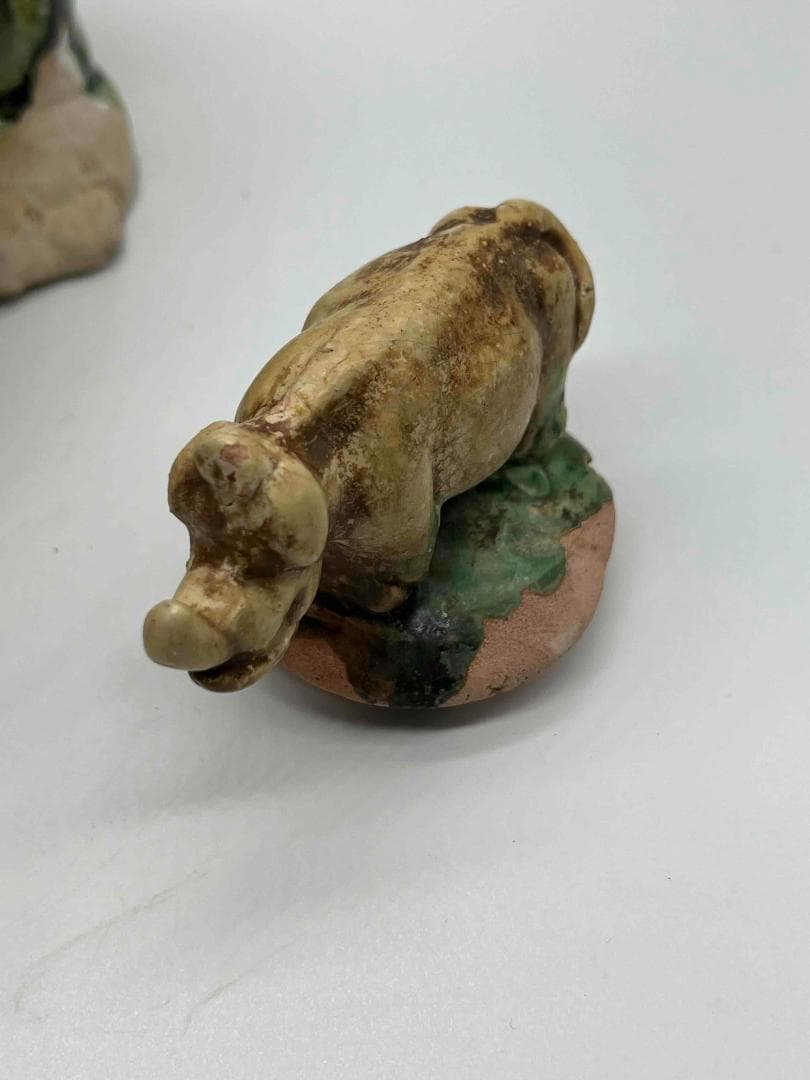 唐時代　唐三彩犀牛　極上品　【旧家旧蔵】　希少貴重　唐物(B-72)