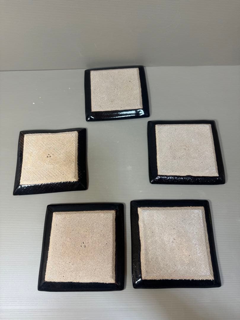 2232 十四代　中里太郎右衛門　唐津木　皿　5客　未使用