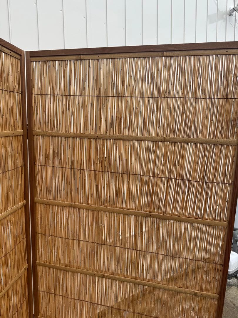 花寄屏風　2枚折　保管箱あり　(高さ約164㎝ 2連幅176㎝)