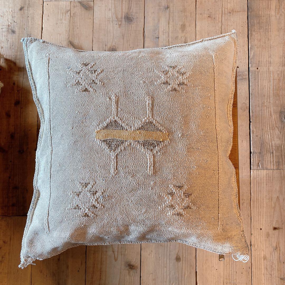 モロッコ製 カクタスシルク サブラ クッションカバー 約45×45cm 2個