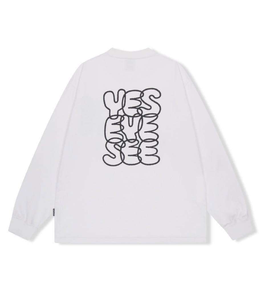 YES EYE SEE ホワイト 長袖Tシャツ　Lサイズ　イエスアイシー