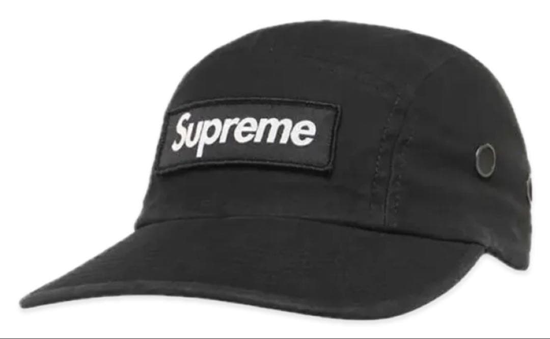 Supreme ブラック キャップMilitary Camp Cap