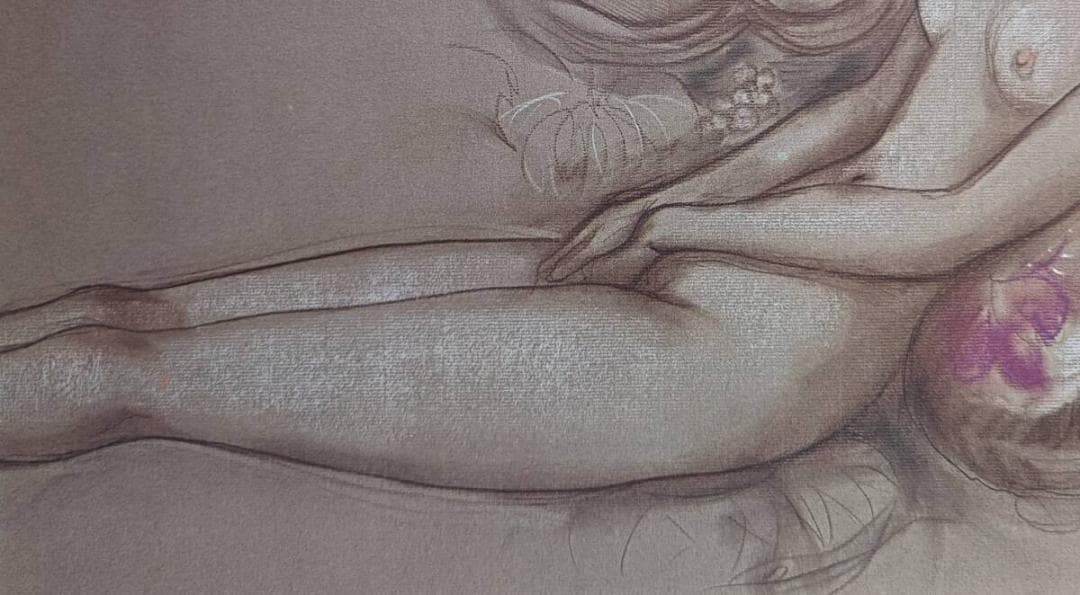 古沢岩美、「長椅子」、厳選、希少画集・額装画、限定800部、人気作品