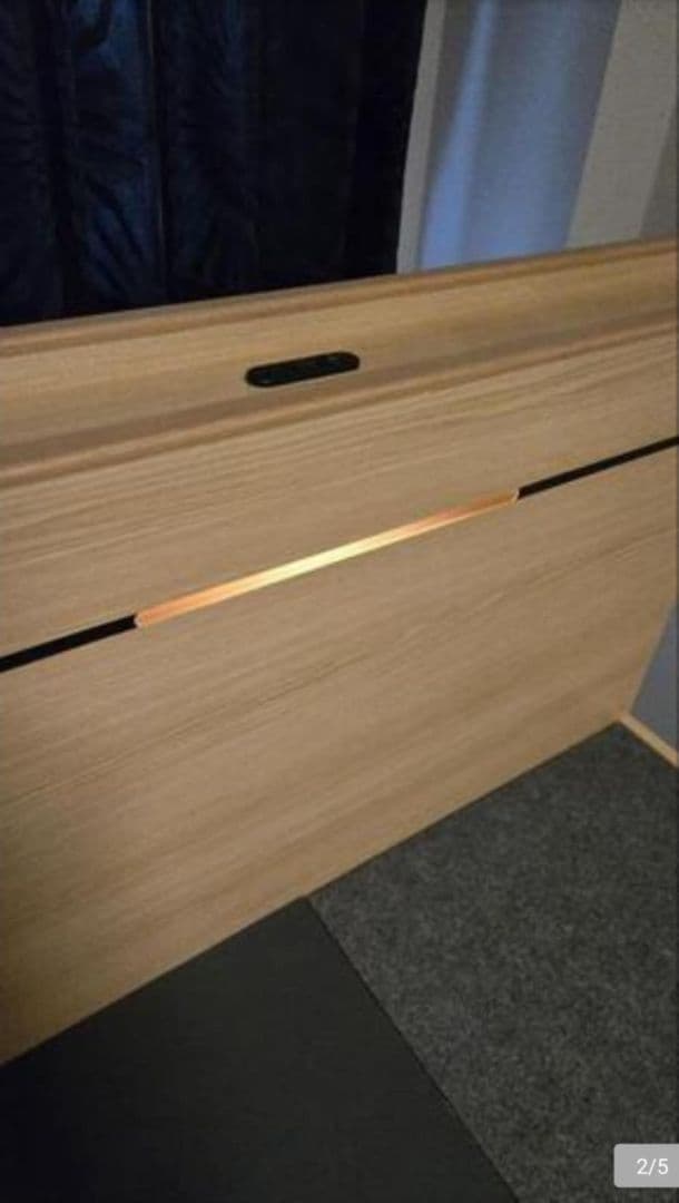 [関東方に向け]　ナチュラルウッド シングルベッドフレーム 収納付き