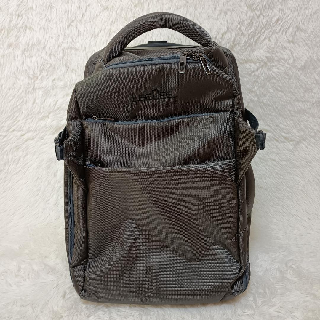 LeeDee 2way静音キャリーバッグ グレー 機内持込みサイズ キャスター付