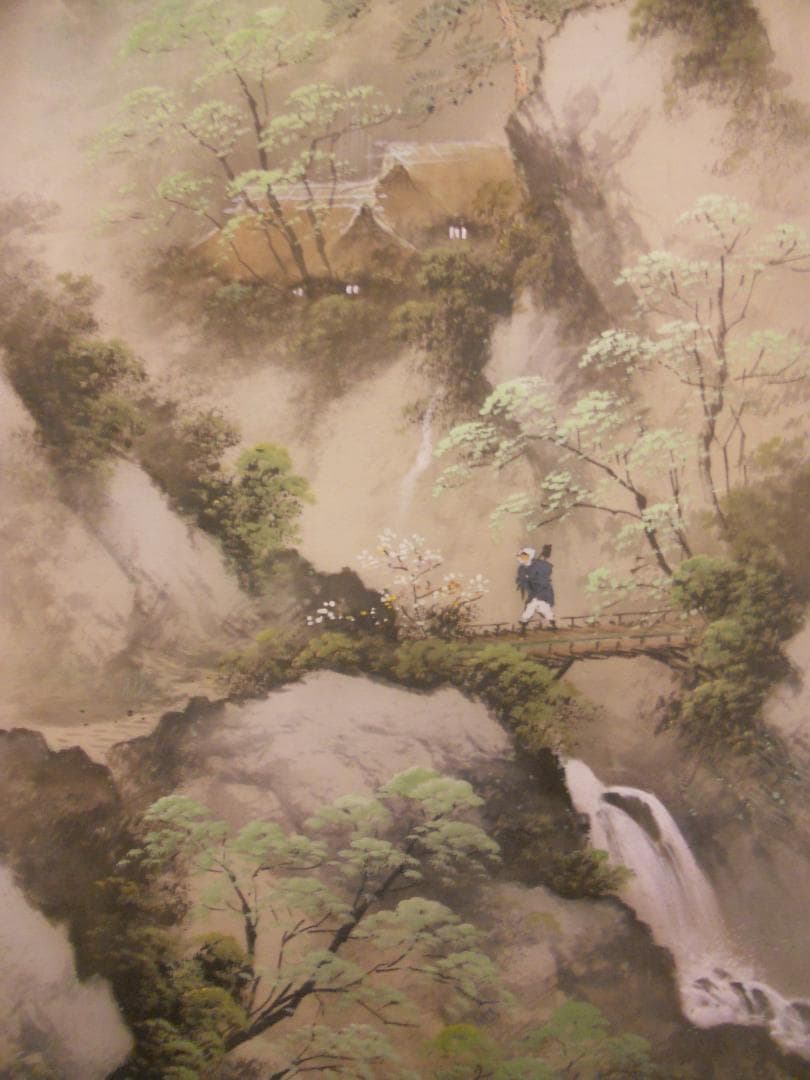 掛け軸 小島光径 『 山渓 』 絹本 希少 軸装 茶道具 掛軸 美品 です。