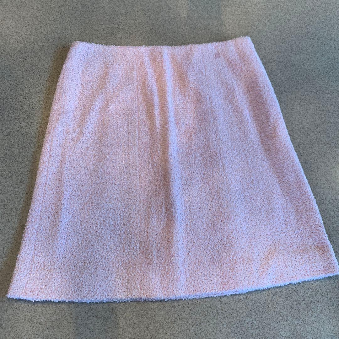 CHANEL シャネル　ピンクスカート　ウエスト部分に小さなココマーク入り　L