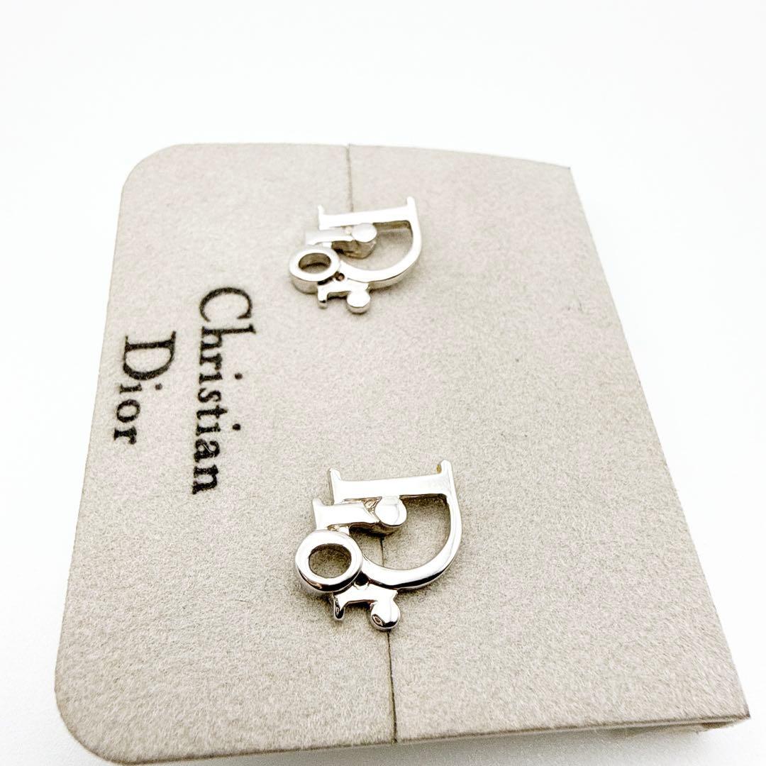 2955 極美品✨　Dior　ピアス　シルバー　CD ロゴ　希少　刻印　cm