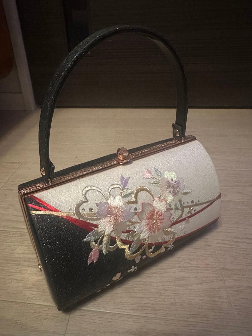 週末お値下げ　成人式　バッグと紺色下駄のセット