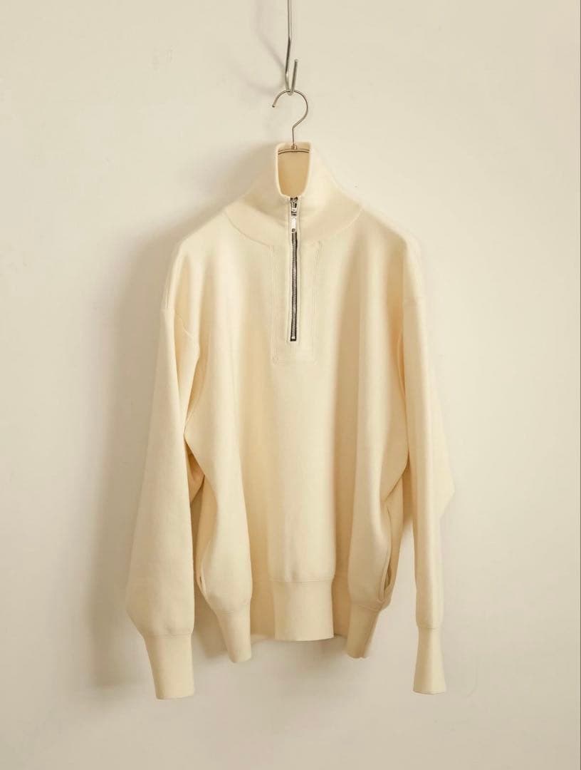 25AW新品　WOOL KNIT TRACK HALF ZIP（ECRU）