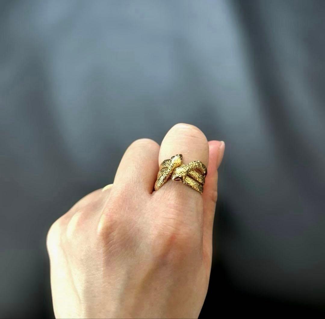 K18スネーク 5g 蛇モチーフ 指輪 11.5号 直径約12mm 11.5号