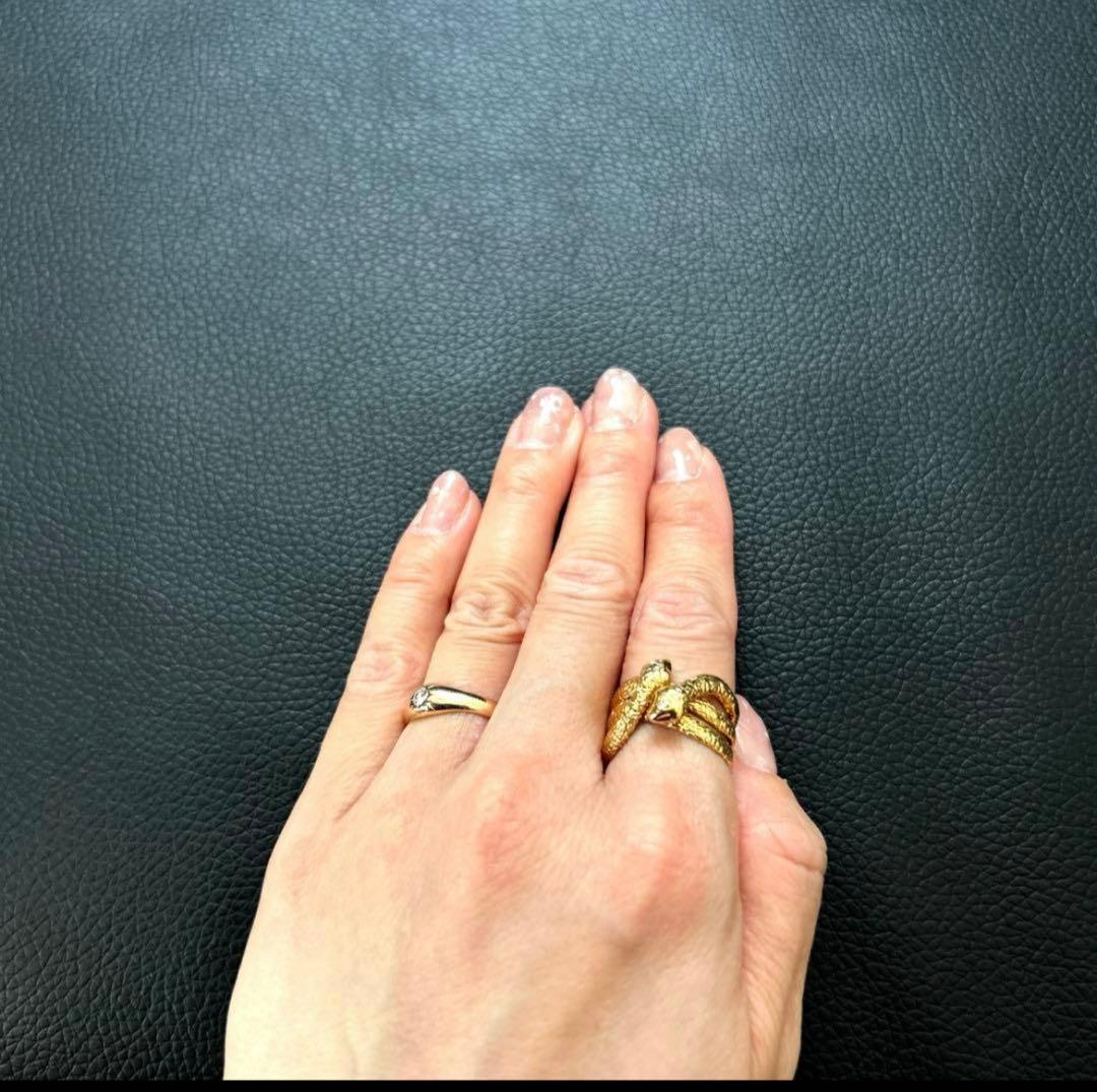 K18スネーク 5g 蛇モチーフ 指輪 11.5号 直径約12mm 11.5号