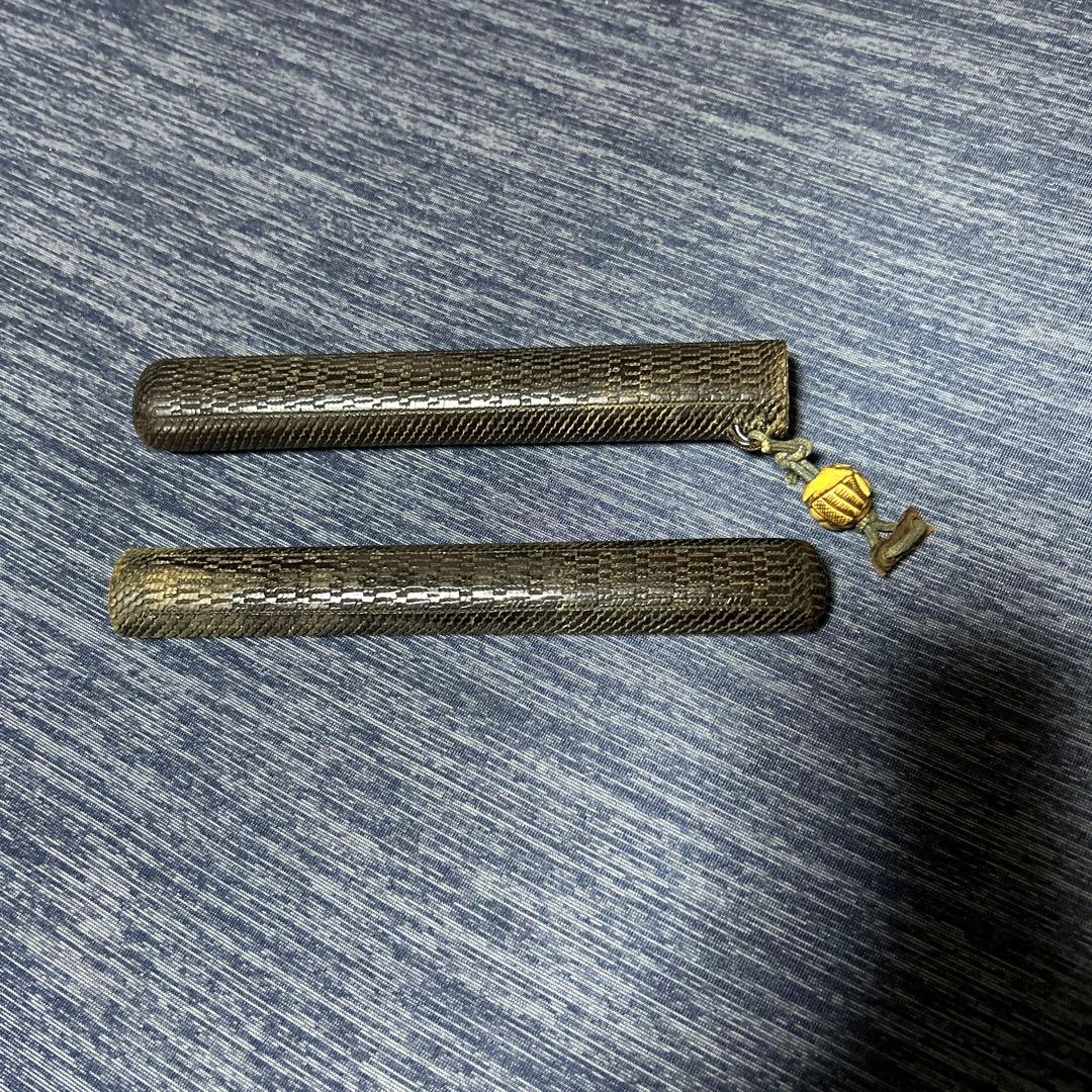 煙管入れ　タバコ入れ　骨董　時代物　アンティーク　工芸品