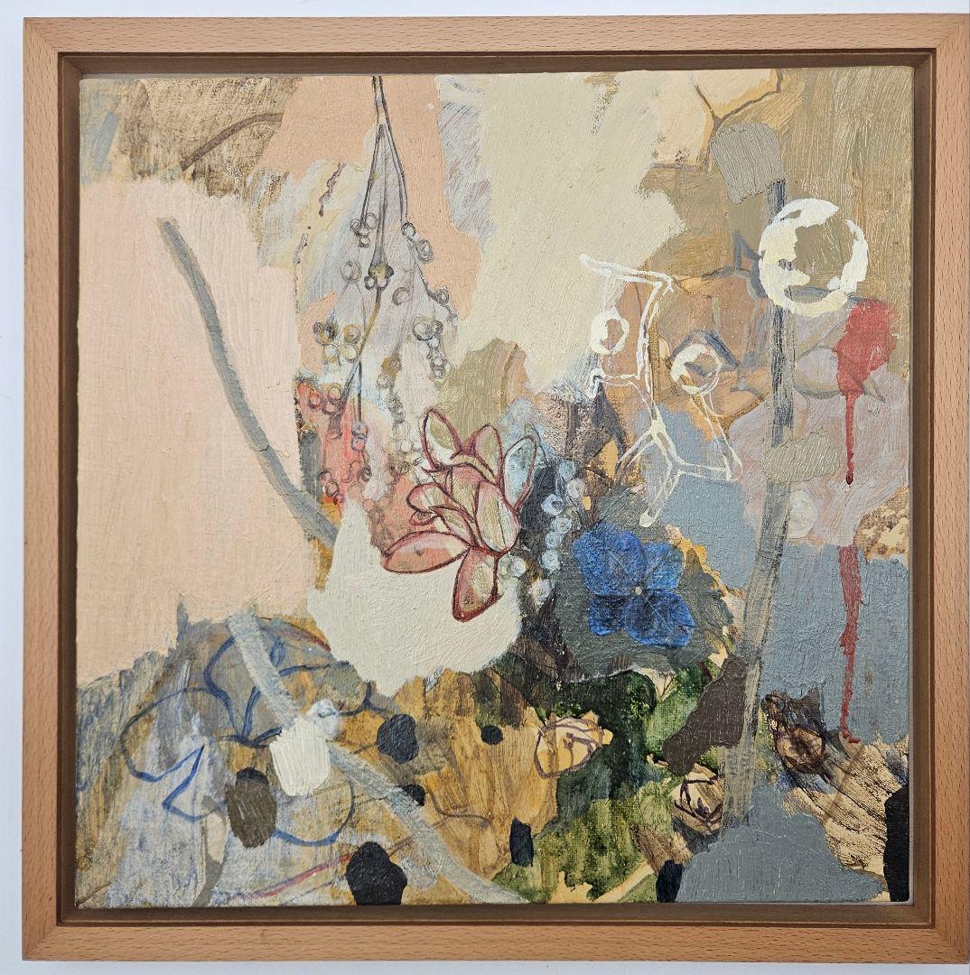 荻野夕奈　Garden-26 2011 油絵額装 現在ご活躍中の人気画家