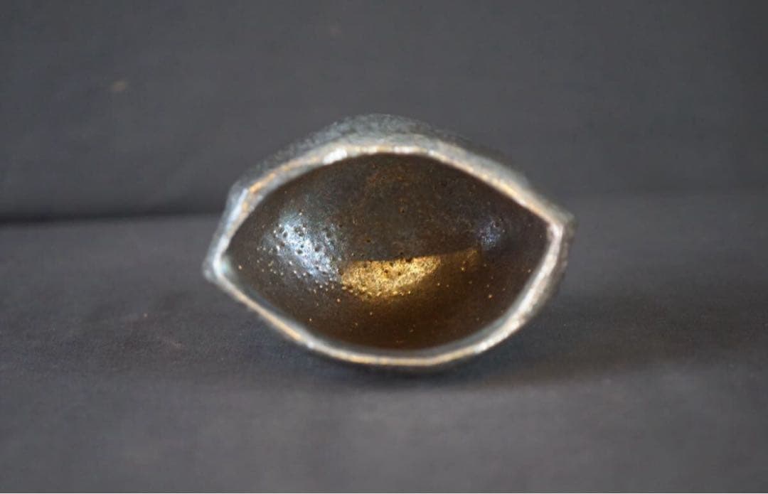 石嶋哲彦 作 銀彩茶碗 共箱 栞 茶道具 保証品